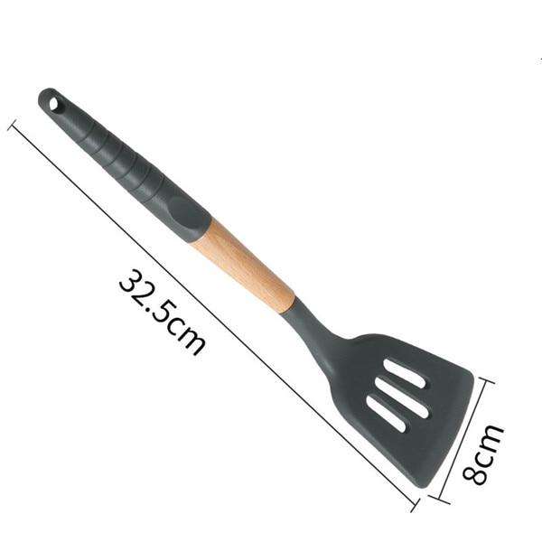 Silicone Spatula Cooking Turner Slotted Ladle Egg Soup Leakage Shovel Non-stick Spatula Basting Utensils Durable Kitchen Tools